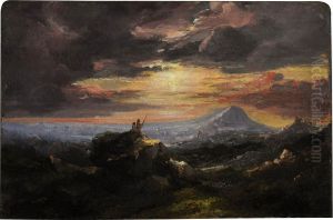 Mountainous Landscape At Sunset by Francis Danby