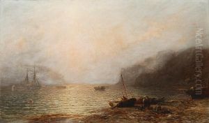 Figures On A Beach At Sunset by Francis Danby
