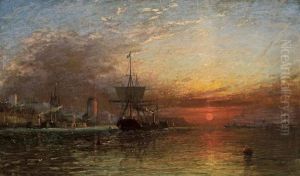 Near Newcastle-on-tyne, Sunset by Francis Danby