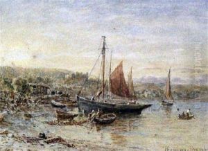 Oystermouth Fishing Smacks by Thomas Danby
