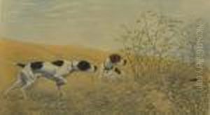 Pointers A L'arret Sur Un Faisan by Leon Danchin