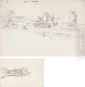 Caerphilly Castle, South Wales: And A Study Of Part Of Thecastle From The North-east by Hendrick Danckerts
