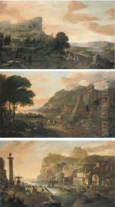 Italiante Capriccio Landscapes by Hendrick Danckerts