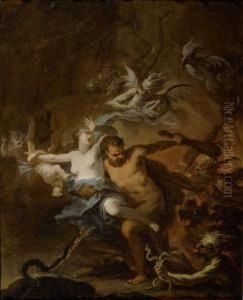 Hercules Saves Alcestis From The Underworld by Ottaviano Dandini