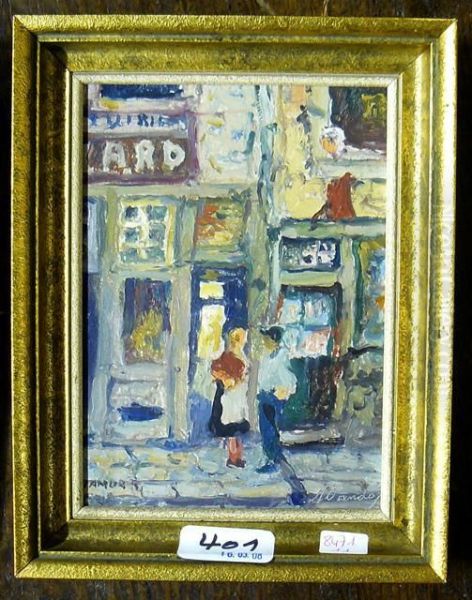 Description:petite Peinture Huile S/cuivre "rue Haute Marcelle" Signee A Dandoy - view 1
