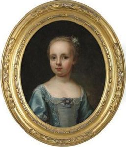 Portrait Of A Girl In A Blue Dress by Bartholomew Dandridge