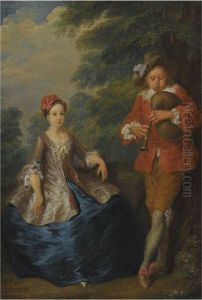Portrait Of A Lady With A Piper by Bartholomew Dandridge