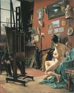Interieur D'atelier, La Sceance De Pose by Henri Camille Danger