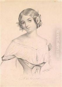 Portrat Einer Jungen Dame by Josef Franz Danhauser