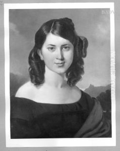 Portrait Of A Young Woman by Josef Franz Danhauser
