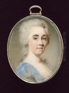 A Lady, Wearing Pale Blue Dress With White Underslip, Her Hair Powdered by Joseph Daniel