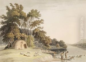 'a Korah Hottentot Village On The Left Bank Ofthe Orange River'