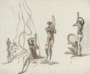 Figures Beating Drums And Dancing by Samuel Daniell