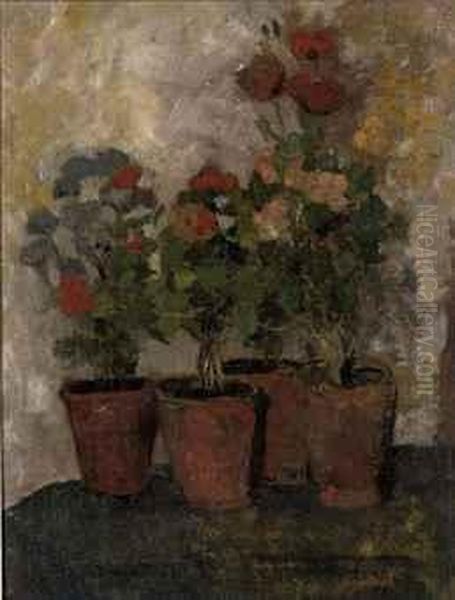Still Life With Potted Flowers by Charles Dankmeijer