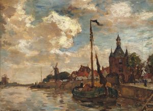 The Harbour Of Hoorn With The Hoofdtoren by Charles Dankmeijer