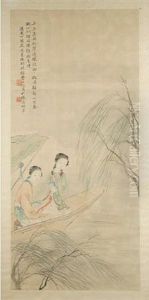 Ladies In A Boat by Fei Danxu