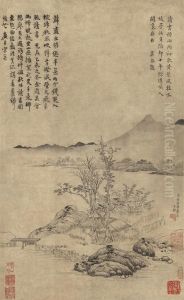 Studying In The Autumn Forest by Guan Daosheng