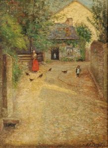 Farmyard In Normandy by Alfred James Daplyn