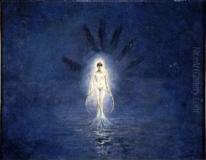 [naiade.] Huile Sur Panneau Signee En Bas A Gauche by Leon Dardenne