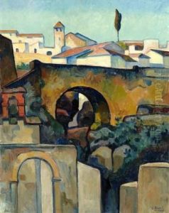 Village Au Cypres by Georges Darel