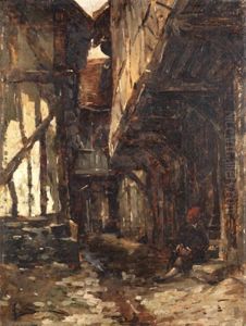 Ramoneur Assis Dans Une Ruelle by Henri-Gaston Darien