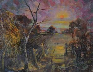 Stylised Rural Sunset by Harry Fred Darking