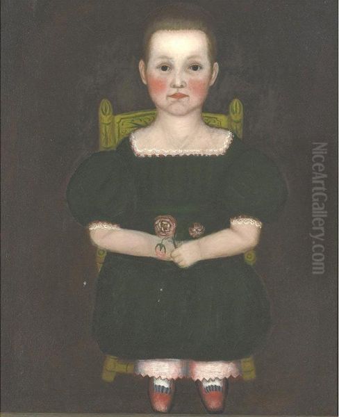 A Portrait Of A Child In A Yellow-painted Chair - view 1