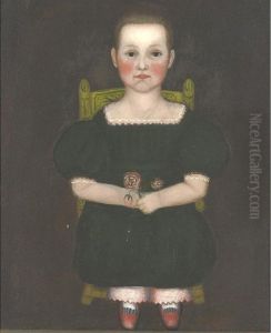A Portrait Of A Child In A Yellow-painted Chair by Robert Darling