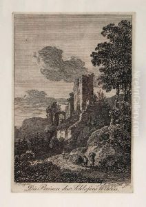Darnstedt "die Ruinen Des Schloses Wehlen". 1st Quarter 19th Cent by Johann Adolph Darnsteds