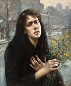 A Girl With Flowers by Maxime Dastugue