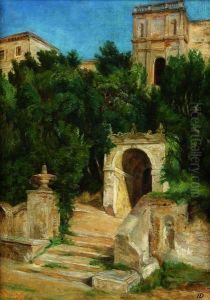 Vue De La Villa D'este A Tivoli by Jan Dasveldt