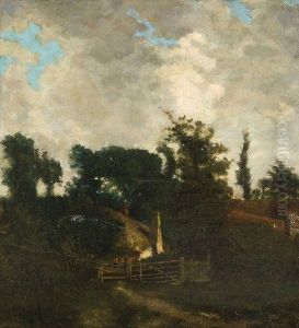 Personnage Devant La Chaumiere by Charles-Francois Daubigny