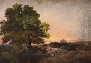 Paysage Au Coucher De Soleil by Karl Pierre Daubigny