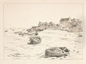 L'ile Tudy A Maree Basse by Andre Dauchez
