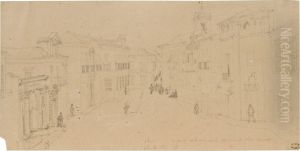 Vue De L'eglise San Vicente, Prise Du Palais De La Marquise Dearco Hermoso, Seville by Adrien Dauzats