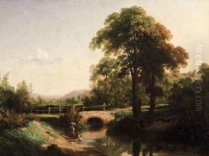 Les Lavandieres Au Bord Du Ruisseau by Jean-Baptiste Davelooze