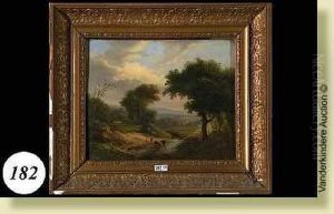 Vachers Et Leur Troupeau A La Riviere by Jean-Baptiste Davelooze