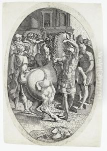 Alexander Subduing Bucephalus by Leon Davent