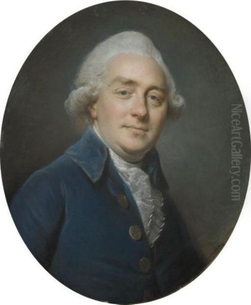 Portrait En Buste De Simon-jerome Bourlet De Vauxcelles Vetu D'une Veste Bleue - view 1