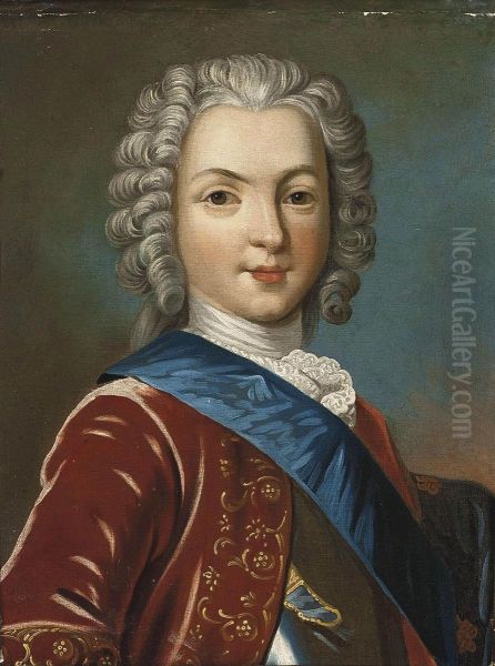 Portrait Of A Gentleman, Traditionally Identified As Charles Edward Stuart, Bonnie Prince Charlie (1720-1788), Bust-length, In A Red Coat And A Blue Sash - view 1