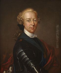 Half Length Portrait Of James Edward Francis Stuart The Old Pretender In Armour