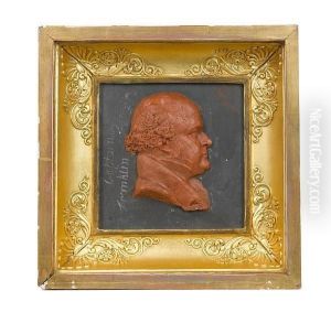 A Wax Portrait Bust Of Captain Sir John Franklin by Pierre Jean David D'Angers