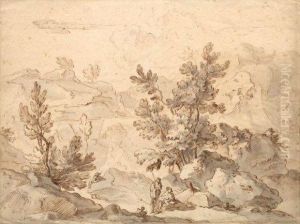 Trois Bergers Dans Un Paysage