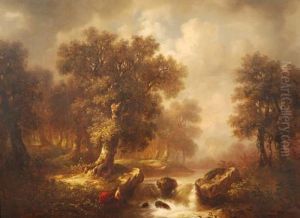 Paesaggio Con Torrente E Bagnante by Efimovich Zagoskin David