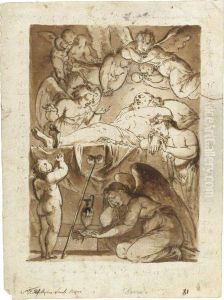 Angels Lamenting Over The Dead Christ by Giovanni David