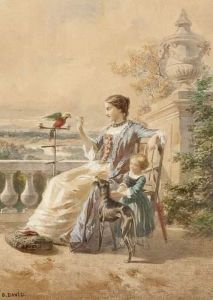 Sur La Terrasse by Gustave David