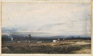 Troupeau Dans Un Paysage De Campagne by Jean Louis David