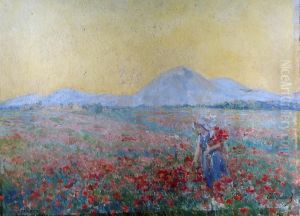 Le Champ De Coquelicots by Leo David