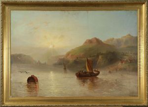 B : Kustlandskap, Signerad Och Daterad R.b David 1862 by Richard B. David