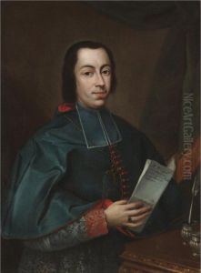 Portrait Of Francesco Agostino Della Chiesa, Bishop Of Vigevano (born 1717), Head And Shoulders, Holding A Letter